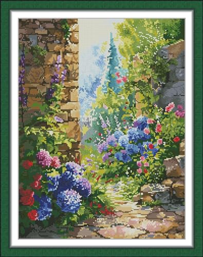 Setoda Gestempeltes Kreuzstich-Set, Reihe von Stickmustern, Starter-Sets für Mädchen, DIY, bedrucktes Kreuzstichmuster, Nadelspitzen-Set, 14 CT-A Corner of the Garden, 37 x 47 cm Setoda Gestempeltes Kreuzstich-Set, Reihe von Stickmustern, Starter-Sets für Mädchen, DIY, bedrucktes Kreuzstichmuster, Nadelspitzen-Set, 14 CT-A Corner of the Garden, 37 x 47 cm von Setoda