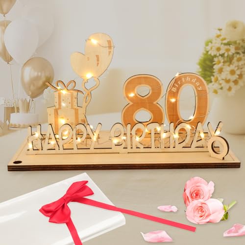 Seutgjie 80 Geburtstag Deko für Mann Frau Geldgeschenke mit LED Lichterkette Fliege und Geschenkpapier Holz Schild Gästebuch 80 Jahre Hochzeitstag Jubiläum Tischdeko Seutgjie 80 Geburtstag Deko für Mann Frau Geldgeschenke mit LED Lichterkette Fliege und Geschenkpapier Holz Schild Gästebuch 80 Jahre Hochzeitstag Jubiläum Tischdeko von Seutgjie