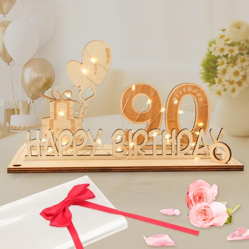 Seutgjie 90 Geburtstag Deko für Mann Frau Geldgeschenke mit LED Lichterkette Fliege und Geschenkpapier Holz Schild Gästebuch 90 Jahre Hochzeitstag Jubiläum Tischdeko Seutgjie 90 Geburtstag Deko für Mann Frau Geldgeschenke mit LED Lichterkette Fliege und Geschenkpapier Holz Schild Gästebuch 90 Jahre Hochzeitstag Jubiläum Tischdeko von Seutgjie