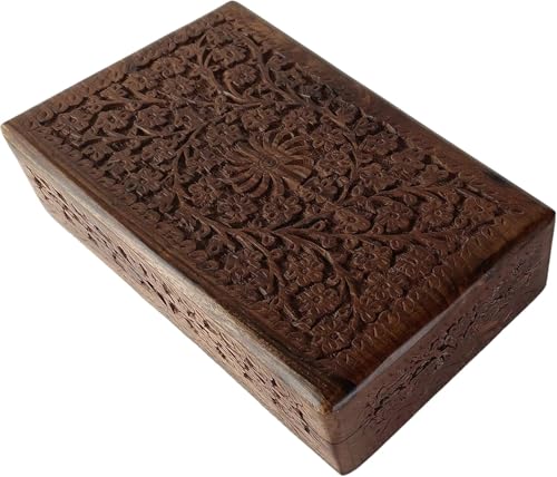 Seven Chakra Tree Schmuckschatulle aus Holz für Mädchen und Frauen, Aufbewahrungs- und Vitrine, ideales Geburtstagsgeschenk für Mutter und geliebte Menschen (Maße: 20,3 x 12,7 x 6,3 cm) von Seven Chakra Tree