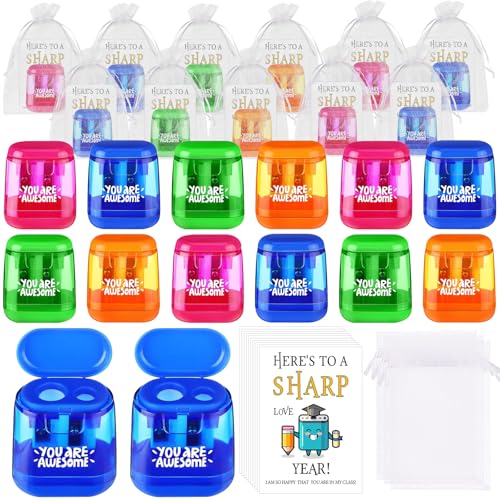 32-teiliges Set für den Schulanfang, Dankeschön, Geschenk, farbiger Bleistiftspitzer mit motivierender Karte, Organza-Beutel, inspirierende Wertschätzung, Geschenke, Geburtstagsgeschenk für Studenten 32-teiliges Set für den Schulanfang, Dankeschön, Geschenk, farbiger Bleistiftspitzer mit motivierender Karte, Organza-Beutel, inspirierende Wertschätzung, Geschenke, Geburtstagsgeschenk für Studenten von SevenMye