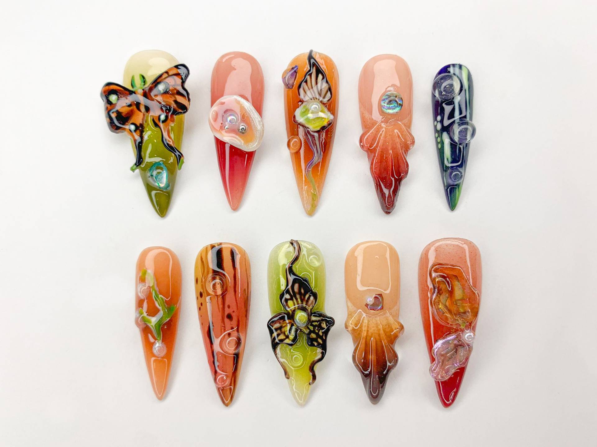 Schmetterling Garten Drücken Sie Auf Die Nägel | Lebendige Blumen Nagel Kunst Von Der Natur Inspiriertes Nagelset Butterfly & Bloom Nails |Bunter Schmetterling Garten Drücken Sie Auf Die Nägel | Lebendige Blumen Nagel Kunst Von Der Natur Inspiriertes Nagelset Butterfly & Bloom Nails |Bunter von SevenNailArt