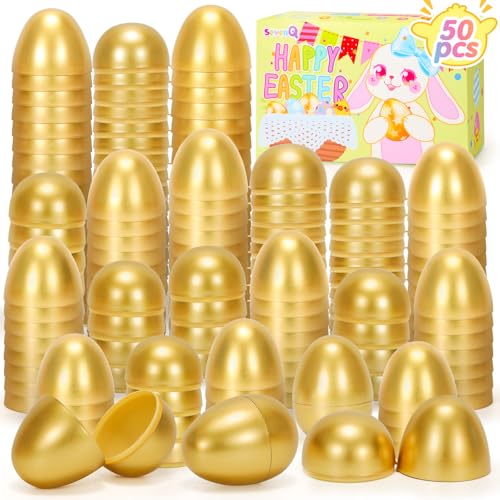 SevenQ Befüllbare Ostereier aus Kunststoff, goldene Eier für Osterkorbfüller, Ostergeschenke für Kinder, Partygeschenke, Pinata, Süßigkeiten, Goodie-Tüten, Schatzkiste, Spielzeug, Füllstoffe SevenQ Befüllbare Ostereier aus Kunststoff, goldene Eier für Osterkorbfüller, Ostergeschenke für Kinder, Partygeschenke, Pinata, Süßigkeiten, Goodie-Tüten, Schatzkiste, Spielzeug, Füllstoffe von SevenQ