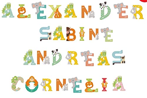 10 Sevi Holzbuchstaben Tiere für Wunschname inkl Geschenkverpackung Türbuchstaben Kinderbuchstaben Holz Dekobuchstaben (10 Holzbuchstaben) von Sevi