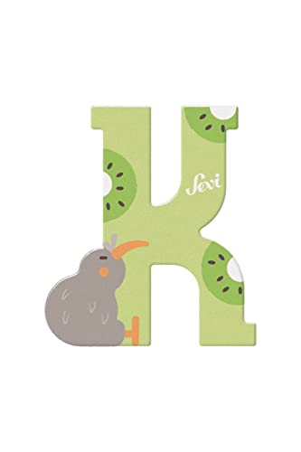 Sevi Tier Holzbuchstaben Name Klara ca. 10 cm, Türbuchstaben für Kinderzimmer, ABC Lernspielzeug aus Holz, pädagogisches Spielzeug für Kinder ab 3 Jahre, Kindernamen Buchstaben Tiere, Mehrfarbig von Sevi