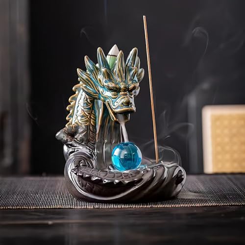 Sevitini Drachen räucherbrunnen,Räucher rückfluss Wasserfall,Dragon backflow Incense Burner,mit 60 räucherkegel Wasserfall+30 räucherstäbchen+1 glasperle,Incense Fountain,für Home Decor (Blau) Sevitini Drachen räucherbrunnen,Räucher rückfluss Wasserfall,Dragon backflow Incense Burner,mit 60 räucherkegel Wasserfall+30 räucherstäbchen+1 glasperle,Incense Fountain,für Home Decor (Blau) von Sevitini