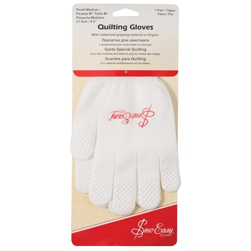 Sew Easy Quilt-Handschuhe, Größe S bis M, 21,5 cm, gummierter Griff, reduzierte Handbelastung, schlanke, elastische Passform, Schutz vor Nadeln und Nadeln zum Quilten, Nähen, Schneidern Sew Easy Quilt-Handschuhe, Größe S bis M, 21,5 cm, gummierter Griff, reduzierte Handbelastung, schlanke, elastische Passform, Schutz vor Nadeln und Nadeln zum Quilten, Nähen, Schneidern von Sew Easy