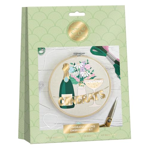 Sew and So On Stickerei-Hochzeits-Bastelset, Herzlichen Glückwunsch, ideal zum Selbermachen für Erwachsene und Kinder, tolles Bastelkunstgeschenk, für Heimdekoration Sew and So On Stickerei-Hochzeits-Bastelset, Herzlichen Glückwunsch, ideal zum Selbermachen für Erwachsene und Kinder, tolles Bastelkunstgeschenk, für Heimdekoration von Sew & So On