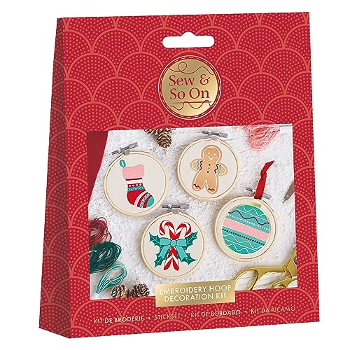 Sew & So On Stickerei-Bastelset, Deck The Halls, enthält alle benötigten Bastelzubehör, ideales Bastelset für Erwachsene und ältere Kinder, ein tolles Bastelkunstgeschenk, Verwendung für Sew & So On Stickerei-Bastelset, Deck The Halls, enthält alle benötigten Bastelzubehör, ideales Bastelset für Erwachsene und ältere Kinder, ein tolles Bastelkunstgeschenk, Verwendung für von Sew & So On