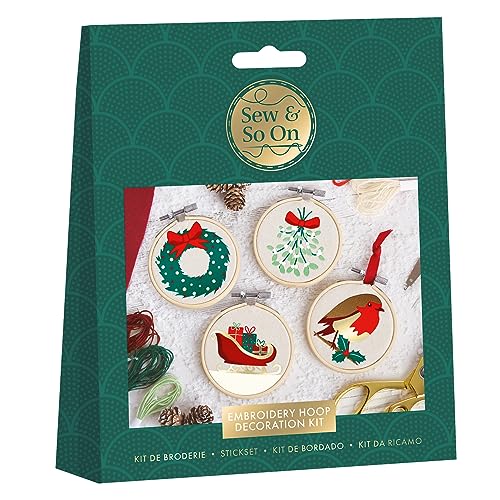 Sew & So On Stickerei-Bastelset, Merry and Bright; enthält alle benötigten Bastelzubehör; ideales Bastelset für Erwachsene und ältere Kinder, ein tolles Bastelkunst-Geschenk, Verwendung für Sew & So On Stickerei-Bastelset, Merry and Bright; enthält alle benötigten Bastelzubehör; ideales Bastelset für Erwachsene und ältere Kinder, ein tolles Bastelkunst-Geschenk, Verwendung für von Sew & So On