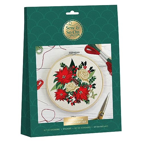 Sew & So On Stickerei-Bastelset, Weihnachtssterne enthält alle benötigten Bastelzubehör, ideales Bastelset für Erwachsene und ältere Kinder, ein tolles Bastelgeschenk, Verwendung für Weihnachten Sew & So On Stickerei-Bastelset, Weihnachtssterne enthält alle benötigten Bastelzubehör, ideales Bastelset für Erwachsene und ältere Kinder, ein tolles Bastelgeschenk, Verwendung für Weihnachten von Sew & So On