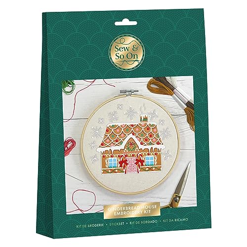 Sew & So On Stickerei-Näh-Bastelset, Lebkuchenhaus, enthält alle benötigten Bastelzubehör, ideales Bastelset für Erwachsene und ältere Kinder, ein tolles Bastelkunstgeschenk, Verwendung für Sew & So On Stickerei-Näh-Bastelset, Lebkuchenhaus, enthält alle benötigten Bastelzubehör, ideales Bastelset für Erwachsene und ältere Kinder, ein tolles Bastelkunstgeschenk, Verwendung für von Sew & So On