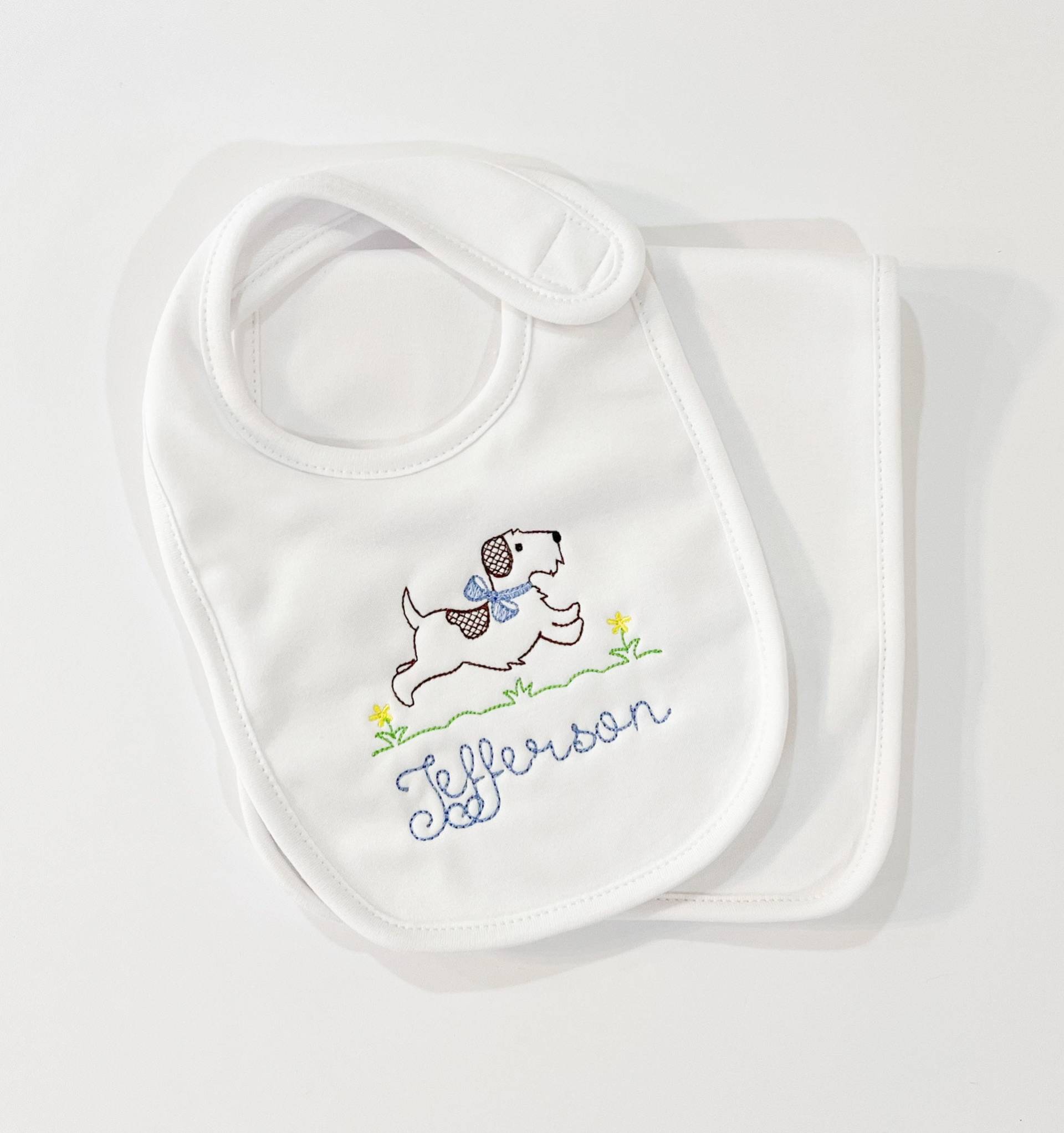 Personalisierte Lätzchen Und Spucktuch Set | Besticktes Monogramm Duschgeschenk von SewAmeliaIsland