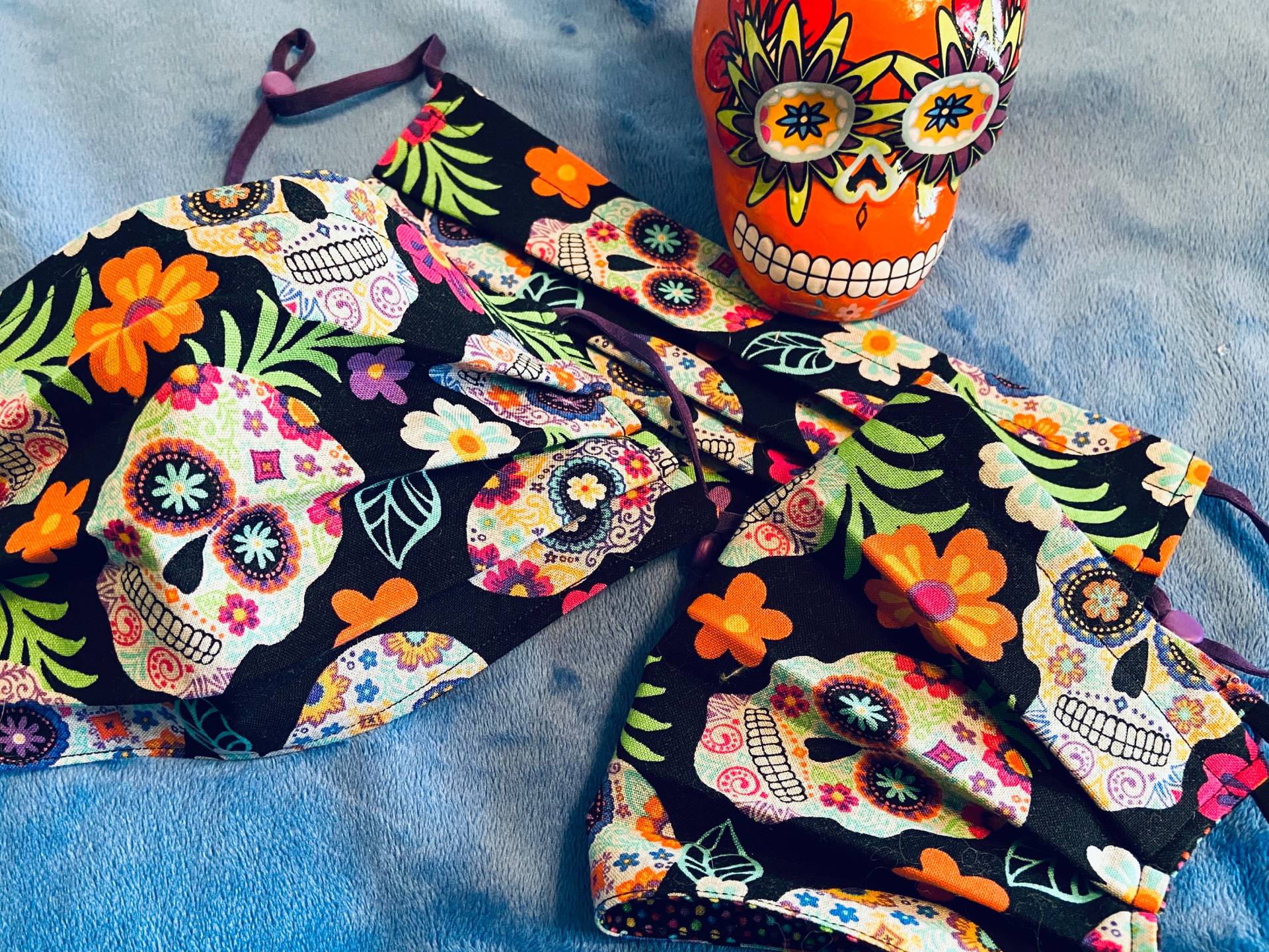 Bunte Sugar Skull Erwachsene Maske von SewMuchLovebyShannon