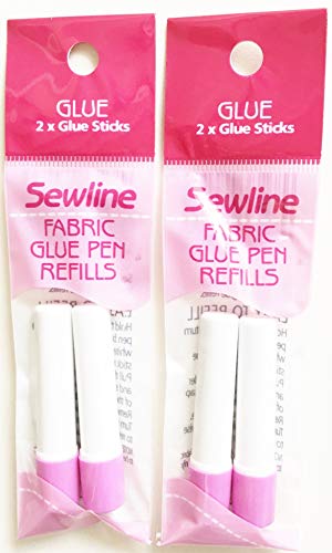 Sewline Stoff Kleber 2 x doppelt Refill Pack, EPP, keine Pins, trocknet klar, Nähen & Papier nahtzugabe von Sewline