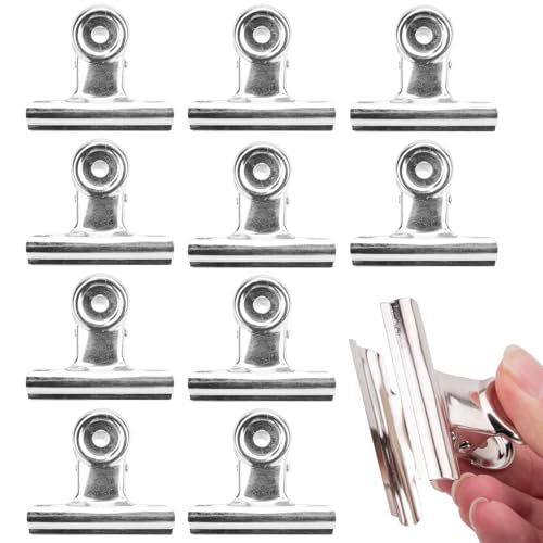 Sewokon Bulldog Clips, 10 Stück, 90mm, Silber, rostfreier Stahl, Büroklammern, Clip, 3.54 inches von Sewokon