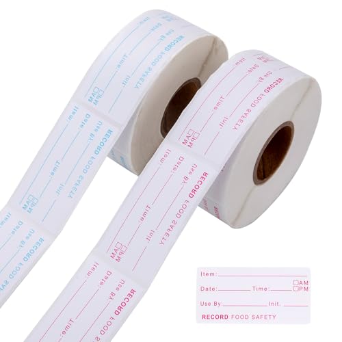 1000 Stück Etiketten Selbstklebend Ablösbar, Gefrieretiketten zum Beschriften, Aufkleber Marmeladen Etiketten, Freezer Labels Stickers für Marmeladengläser,Flaschen,Tüten Aufkleber(Rot & Blau) von Sewokon