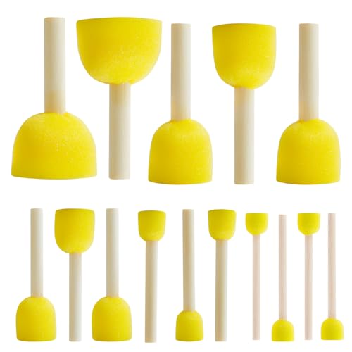 24pcs Schwammpinsel, Schwammstupf Pinsel Set, schaumstoffpinsel, Schaumpinsel, Pinselset Schaumstoff von Sewokon
