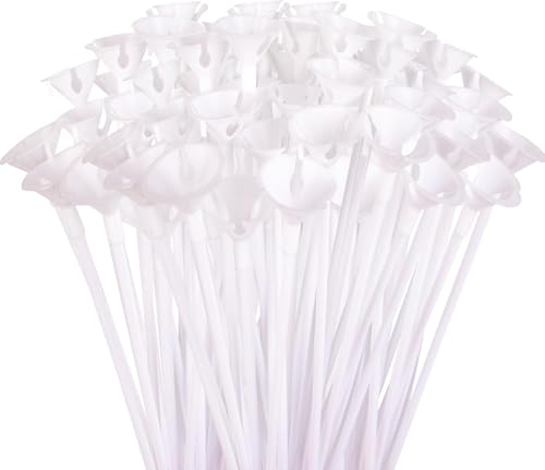 Luftballon Stäbe, Ballonstäbe, Luftballon Ständer (White 100pcs) von Sewokon