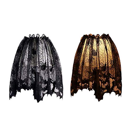 2 Stück Halloween-Lampenschirm-Abdeckung, Dekoration, schwarze Spitze, Spinnennetz, Lampenschirm-Abdeckung, Topper, Türvorhang für Halloween-Party-Dekoration, 50,8 x 152,4 cm 2 Stück Halloween-Lampenschirm-Abdeckung, Dekoration, schwarze Spitze, Spinnennetz, Lampenschirm-Abdeckung, Topper, Türvorhang für Halloween-Party-Dekoration, 50,8 x 152,4 cm von Sewroro
