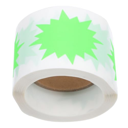 200 Stück Fluoreszierende Explosion Form Diy für Garagenverkauf Preisetiketten Leuchtgrün für Einzelhandel und Organisation von Sewroro