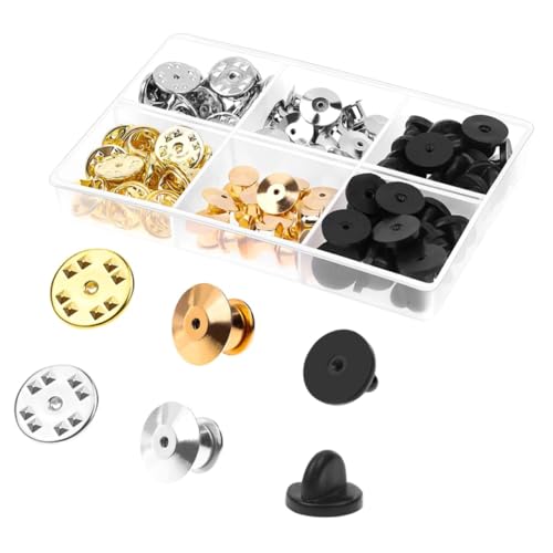 Sewroro 1 Karton Teiliges Metall Pin Keepers mit Butterfly Verschluss Ersatz für Broschen Anstecknadeln und Abzeichen Sicherer Halt durch Gummiring Kompatibel mit Krawattennadeln und Sewroro 1 Karton Teiliges Metall Pin Keepers mit Butterfly Verschluss Ersatz für Broschen Anstecknadeln und Abzeichen Sicherer Halt durch Gummiring Kompatibel mit Krawattennadeln und von Sewroro