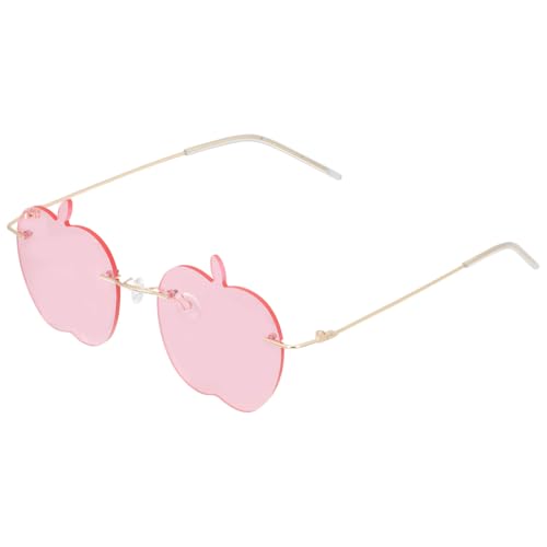Sewroro 1 Paar Apfelförmige Transparent Getönte Bonbonfarbene Brille Randlose Brille Sommerparty-Brille Für Die Cosplay-Party Zum Valentinstag Sewroro 1 Paar Apfelförmige Transparent Getönte Bonbonfarbene Brille Randlose Brille Sommerparty-Brille Für Die Cosplay-Party Zum Valentinstag von Sewroro
