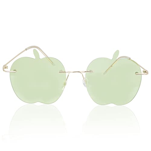 Sewroro 1 Paar Apfelförmige Transparent Getönte Bonbonfarbene Brille Randlose Brille Sommerparty-Brille Für Die Cosplay-Party Zum Valentinstag Sewroro 1 Paar Apfelförmige Transparent Getönte Bonbonfarbene Brille Randlose Brille Sommerparty-Brille Für Die Cosplay-Party Zum Valentinstag von Sewroro
