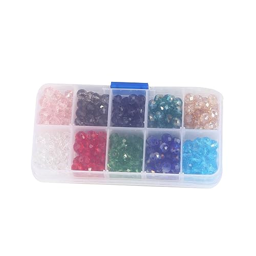 Sewroro 1 Packung Bunte Bicone Glasperlen Spacer Perlen für Armband und Schmuckherstellung für DIY Bastelarbeiten und Kreative Projekte von Sewroro