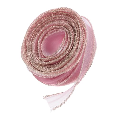 Sewroro 1 Rolle Breites Chiffonband mit Goldfarbener Yards Rauchigem Rosé für Hochzeiten und Diy Projekte Weichem für Kreative Bastelarbeiten von Sewroro