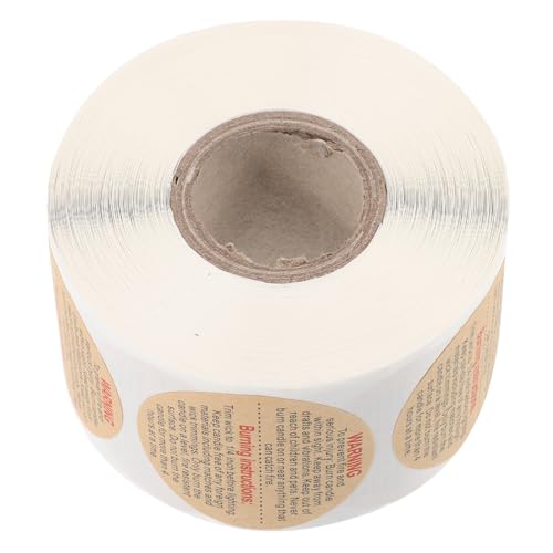 Sewroro 1 Rolle Candle Warning Decals Sicherheitsaufkleber für DIY Kerzenherstellung Selbstklebende Etiketten für Runde Aufkleber von Sewroro