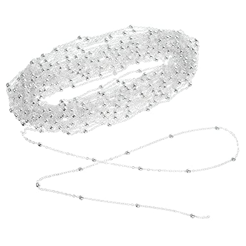 Sewroro 1 Rolle DIY Kette für Schmuckherstellung Silberne Gliederkette für Armbänder und Accessoires für Kreative DIY Projekte von Sewroro
