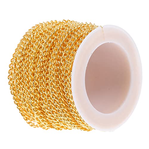 Sewroro 1 Rolle DIY Oval Plated Iron Chain Yards für Schmuckherstellung Lanyard Anhänger Vielseitige Kette für Armbänder DIY Projekte von Sewroro
