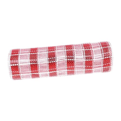 Sewroro 1 Rolle Dekoratives Netzband Rot Weiß für und Diy Projekte Langlebiges Polyesterband für Hochzeiten Weihnachten und Festlichkeiten Einfach Zuschneidbar und Vielseitig Verwendbar von Sewroro