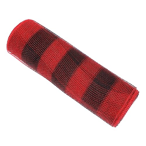 Sewroro 1 Rolle Dekoratives Netzband Rotes und Schwarzes Polyester Band für Diy Geschenkverpackungen Bastelprojekte und Hochzeitsdekoration Leicht Zuschneidbar und Platzsparend von Sewroro