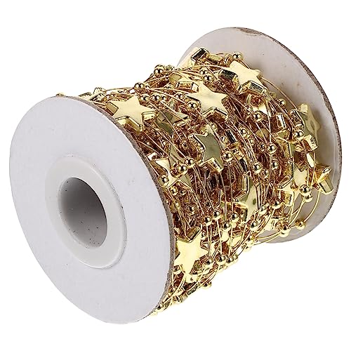 Sewroro 1 Rolle Multifunktionale Fünfzackige Sternperlen für DIY Schmuck Kreative Bead Schnur für Armbänder und Festliche Dekorationen Gold von Sewroro
