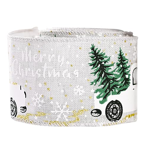 Sewroro 1 Rolle Weihnachtsbaumband Dickes Band Weihnachts Sackleinen Drahtband Sackleinenband Girlande Rotes Tüllband Festes Satinband Verschiedene Verpackungen Für von Sewroro