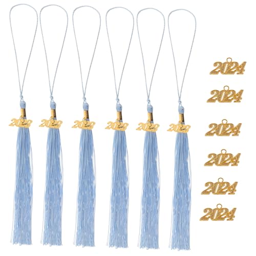 Sewroro 1 Satz Abschluss saison Quasten Deckel für Zubehör Kappen Ring Kasse abschlussgeschenk Abschlussdekoration Jahrgangsquaste Abschluss liefert Abschlussquaste 2023 Polyester Sky-blue von Sewroro