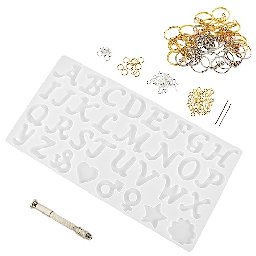 Sewroro 1 Satz Alphabet Schlüsselanhänger Silikonform Set Buchstaben Gießform für DIY Schmuck Kreative Accessoires für Schlüsselanhänger und Anhänger von Sewroro