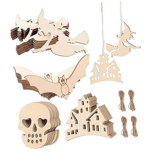 Sewroro 1 Satz Halloween Holzschneider Unlackierte Holzscheiben Diy Dekoration für Halloween Feier Bastelarbeiten Party Garten und Innenräume zum Bemalen und Gestalten Sewroro 1 Satz Halloween Holzschneider Unlackierte Holzscheiben Diy Dekoration für Halloween Feier Bastelarbeiten Party Garten und Innenräume zum Bemalen und Gestalten von Sewroro