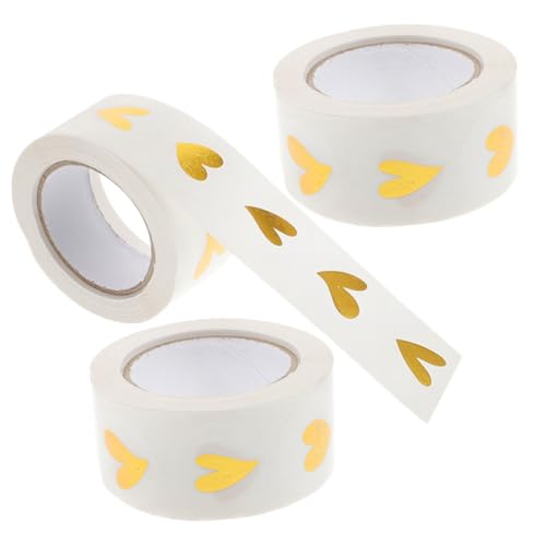 Sewroro 1 Satz Herzförmige Selbstklebende Etiketten Dekorative Aufkleber Für Geschenkverpackungen Hochzeiten Und Valentinstag Aufkleber Rolle 3rollen von Sewroro