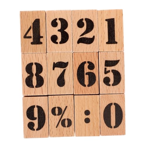 Sewroro 1 Satz Holzstempel mit Nummern Dekorative DIY Stempel für Tagebuch und Scrapbooking Klarer Abdruck für Bastelprojekte und Kartenherstellung von Sewroro