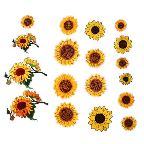 Sewroro 1 Satz Sonnenblumen Aufnähern Bestickte Bügelpatches für Kleidung Jeans Hüte und DIY Dekoration zum Reparieren und Verzieren von Textilien Sewroro 1 Satz Sonnenblumen Aufnähern Bestickte Bügelpatches für Kleidung Jeans Hüte und DIY Dekoration zum Reparieren und Verzieren von Textilien von Sewroro