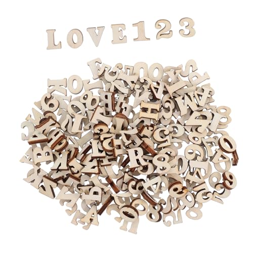 Sewroro 1 Satz Teiliges Holzbuchstaben Und Zahlen Set Für Diy Bastelprojekte Und Frühkindliche Bildung Naturbelassen Vielseitig Für Wohnkultur Schul Und Kinderzimmerdekoration 200 Stück von Sewroro
