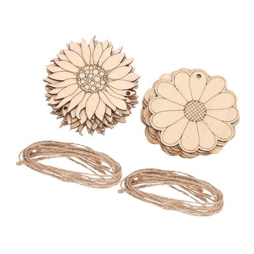 Sewroro 1 Satz Unvollendete Holzblumen Scheiben DIY Holzblüten Ausschnitte Natürlichem Holz Teilig für Bastelprojekte und Malen Geeignet für Kreative Kinderarbeiten von Sewroro