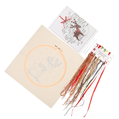 Sewroro 1 Satz Weihnachtskreuzstich Stickerei Kreuzstich-Set Häkelkit häkeln embroidery kit weihnachten Starter-Stickset für Anfänger Stickpackung für den Urlaub Baumwollkleidung von Sewroro