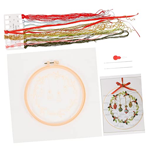 Sewroro 1 Satz Weihnachtskreuzstich Zubehör Stickfaden Stickgarn Bastelsets Freundschaftsarmband-kit Kreuzstich-set Stickerei Stich-kit Kunst-kit Bausätze Stickrahmen Baumwollkleidung von Sewroro