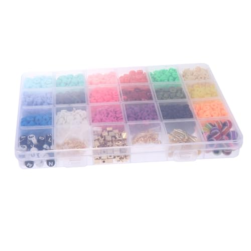 Sewroro 1 Schachtel Buntes Polymer Clay Perlen für Armbänder DIY Schmuckherstellung mit Charms und Spacer Perlen Box Geeignet für Perlenweben und Basteln von Armbändern und Halsketten Sewroro 1 Schachtel Buntes Polymer Clay Perlen für Armbänder DIY Schmuckherstellung mit Charms und Spacer Perlen Box Geeignet für Perlenweben und Basteln von Armbändern und Halsketten von Sewroro