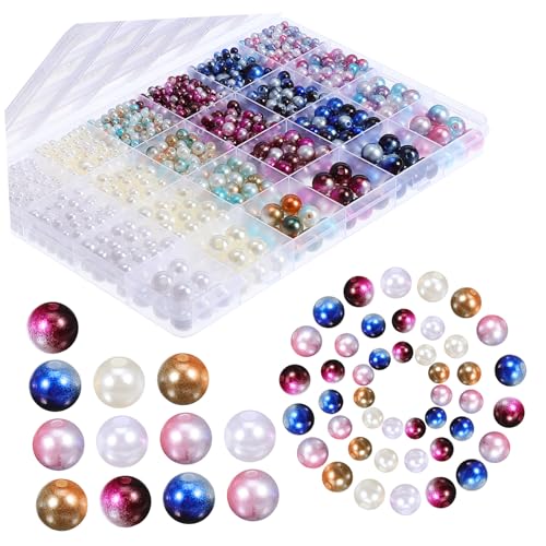Sewroro 1 Schachtel Faux Perlen DIY Schmuckperlen Set Perlen mit Löchern für Armbänder Vasenfüllung Bastelbedarf Verschiedenen Farben für Kreative Schmuckgestaltung Sewroro 1 Schachtel Faux Perlen DIY Schmuckperlen Set Perlen mit Löchern für Armbänder Vasenfüllung Bastelbedarf Verschiedenen Farben für Kreative Schmuckgestaltung von Sewroro
