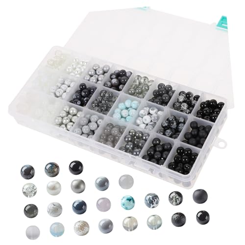 Sewroro 1 Schachtel Glasperlen Rund DIY Lose Perlen für Schmuckherstellung Handgefertigte Armband Ketten Bastelmaterial Schwarz Farbverlauf Sewroro 1 Schachtel Glasperlen Rund DIY Lose Perlen für Schmuckherstellung Handgefertigte Armband Ketten Bastelmaterial Schwarz Farbverlauf von Sewroro